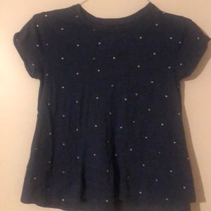 Cat & Jack Girl’s Navy Blue w White Dots Shirt